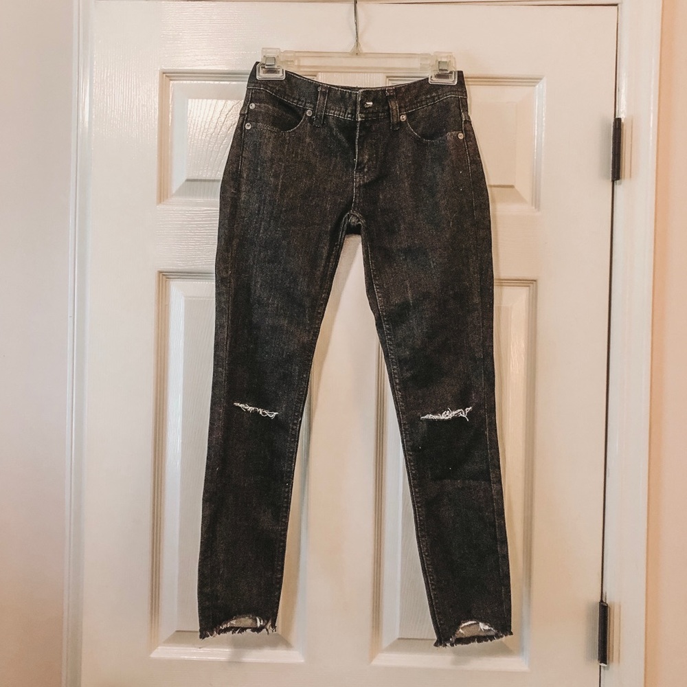 Charcoal/black Free People skinny jeans